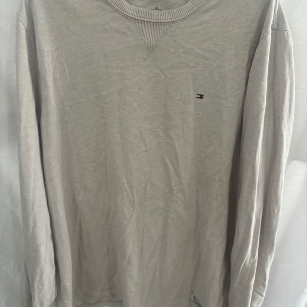 Tommy Hilfiger Men's Gray Long Sleeve Shirt Size L Large Logo